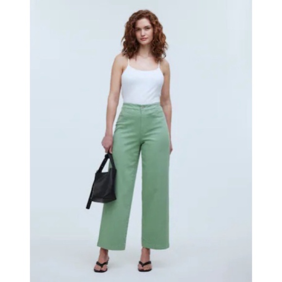 MADEWELL Pistachio Emmett Wide-Leg Crop Pant Welt Pocket Edition - Picture 3 of 9